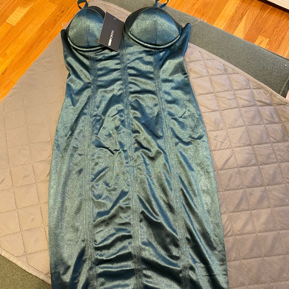 Teal midi dress
